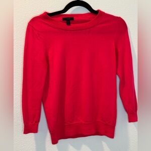 J Crew SZ S red (pinkish red) long sleeve merino wool thin sweater